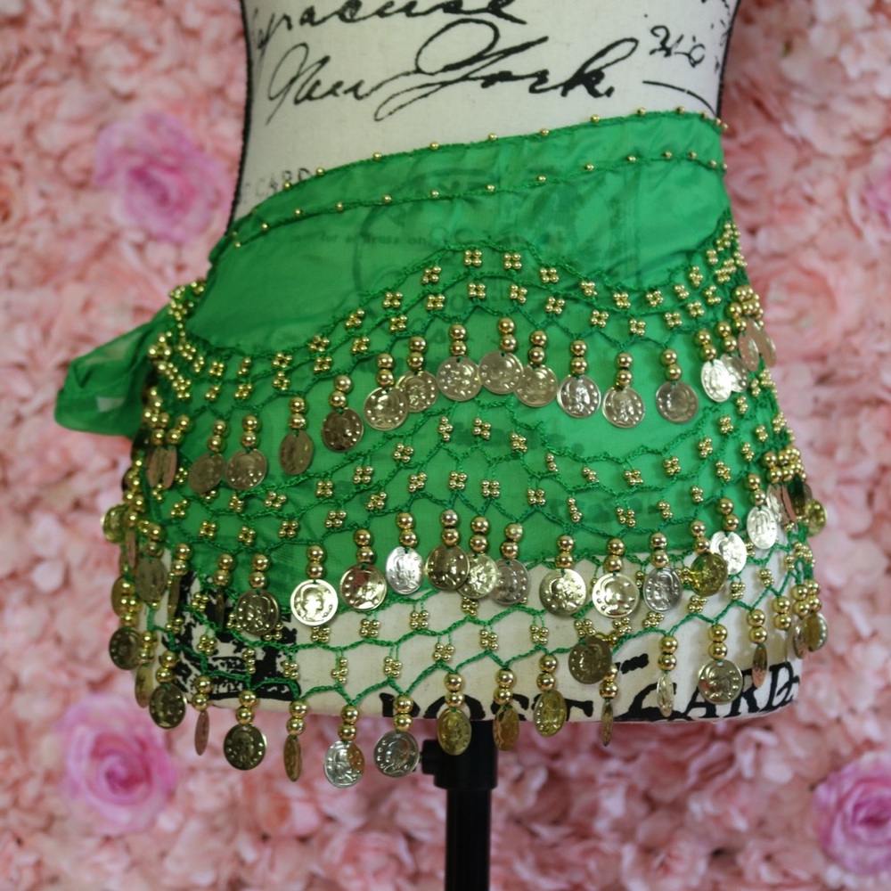 1pc Belly Dance Hip Scarf Sequin Tassel Wrap Skirt